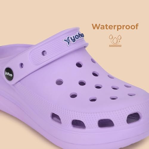Image of YOHO High Heel Clogs for Women | Waterproof Monsoon Footwear & Rainy Sandals | Lightweight Cushioned Chappal