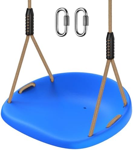 BeneLabel Schaukel Kinder Babyschaukel Outdoor Breit Schaukelsitz/Blau | Kleinkind Teen Erwachsene,Schaukelbrett,130-200cm Seil,272kg,Spielplatz Garten Kinderzimmer,Rutschfest,Kara