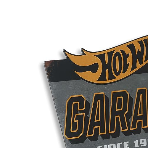 Plaque en métal Hot Wheels décorative pour style industriel de garage privé