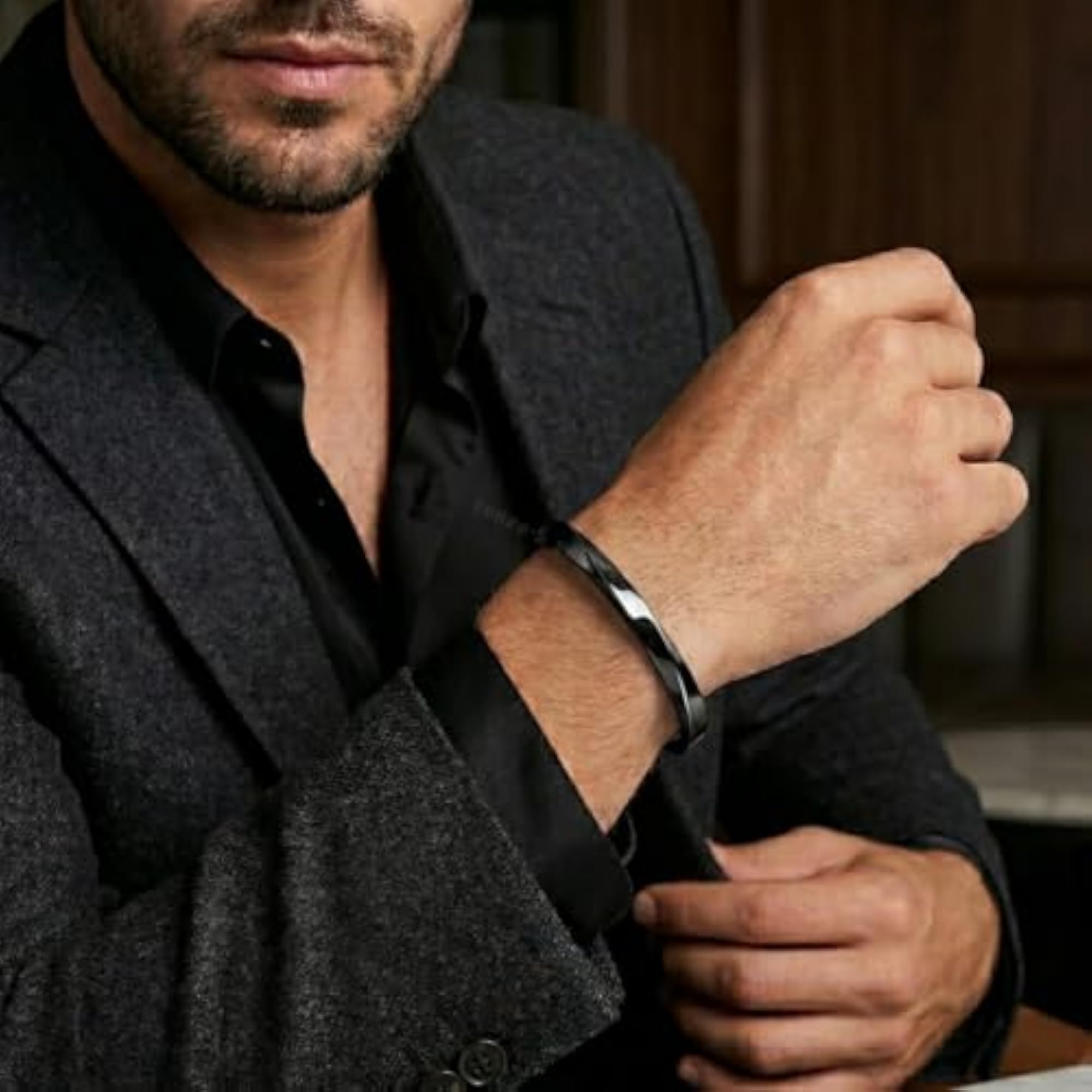 Anti Tarnish Stainless Steel Kada for Men and Women, Twisted Design