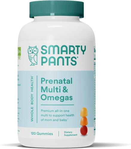 Image of SmartyPants Prenatal Vitamins for Women, Multivitamin Gummies: Omega 3 Fish Oil (EPA /DHA), Biotin,Methylfolate,Vitamin D3,C, Vitamin B12,B6,A,K & Zinc,Inositol, (30 Day Supply),120 Count (Pack of 12)