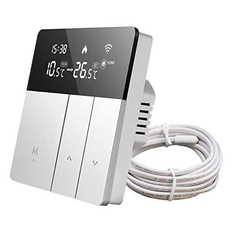 Beok Tuya Smart Thermostats Heating Thermostat Room Thermostat Wifi Thermostat Smart Wall Thermostat for Electric Floor Heating Compatible with Alexa, Google 16A TGP53WIFI Cover