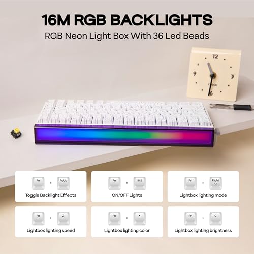 Image of MechLands Aula Hero84 HE Wired Magnetic Gaming Keyboard, Rapid Hall Effect Keyboard with 0.01mm Adjustable Actuation, 8kHz Polling, 5-Layer Sound Dampening, RGB Lightbox & Backlit (White)