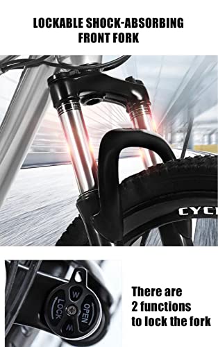 Image of Prince Enterprises Fat Tyre Mountain Bike with 21 Shimano Gears (26 Inch Wheel) Dual Suspension, Double Dual Brakes Cycle for Adults /Unisex (White)