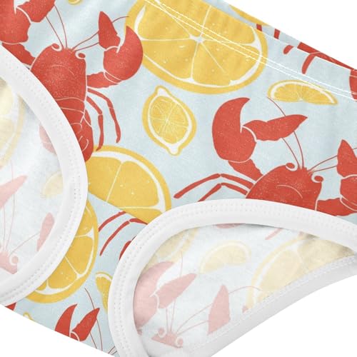 Wusikd Red Lobster Girls' Underwear Cotton Lemon Slices Girls Briefs Soft Toddler Underwear 2T4
