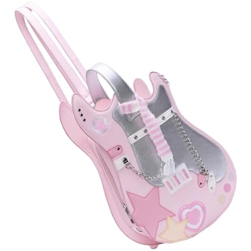 Sac à dos rose forme guitare idéal pour les sorties entre amies et le style Y2K