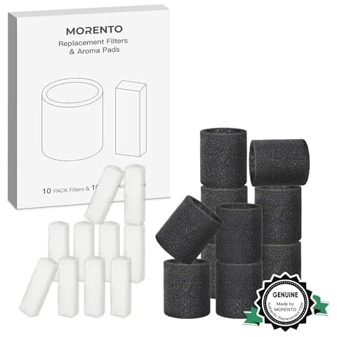 MORENTO Ultrasonic Cool Mist Humidifier Replacement Filters 10 Pack and Aroma Pads 10 Pack, Compatible with MR4102 and OYRGCIK Humidifiers Cover