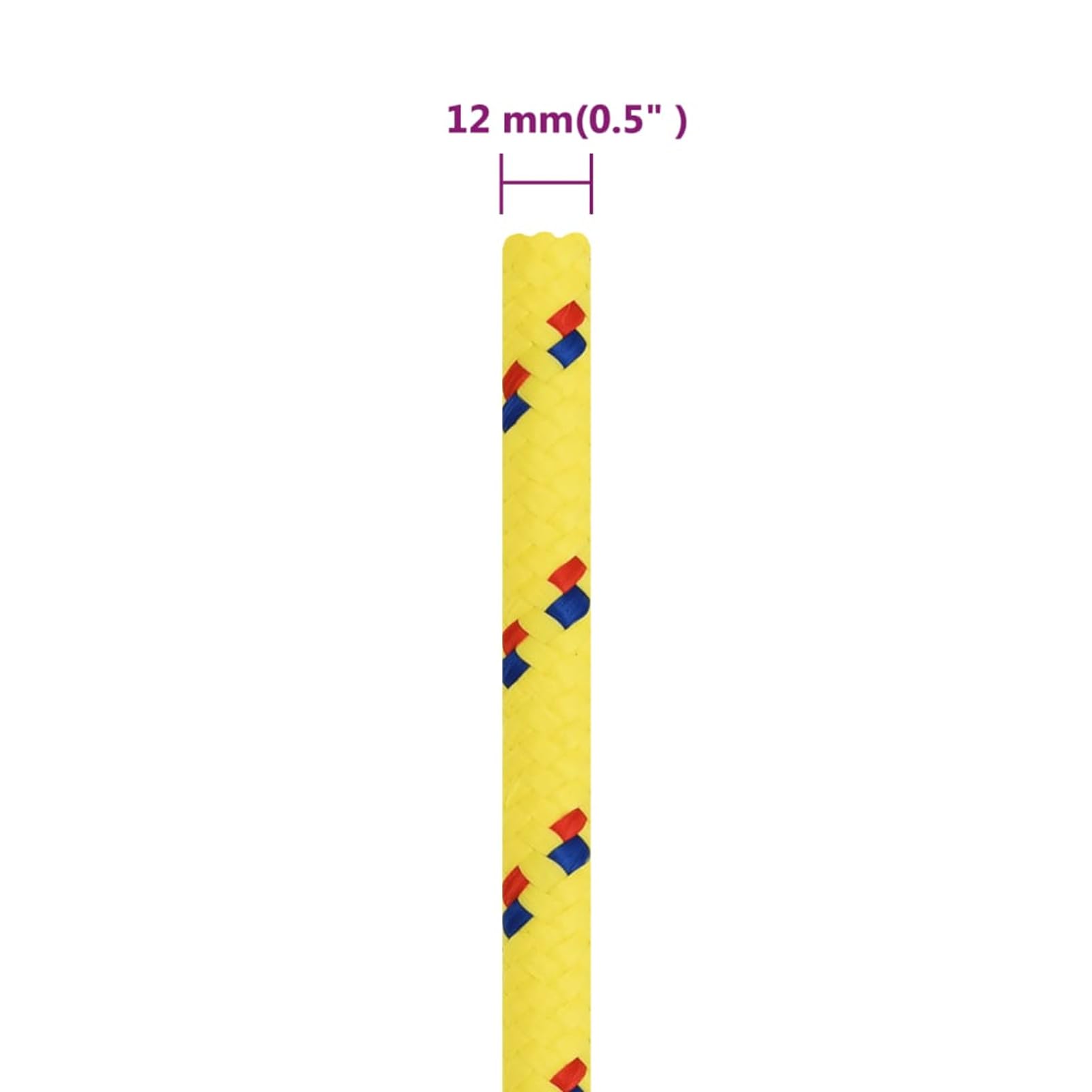 Bootsseil Gelb 12 mm 50 m Polypropylen, Somanki Ankerleine, Boot Fenderleine, Festmacherleine, Tauwerk, Kletterseil, Wurfleine, Schaukelseile, Schwimmleine - 152618
