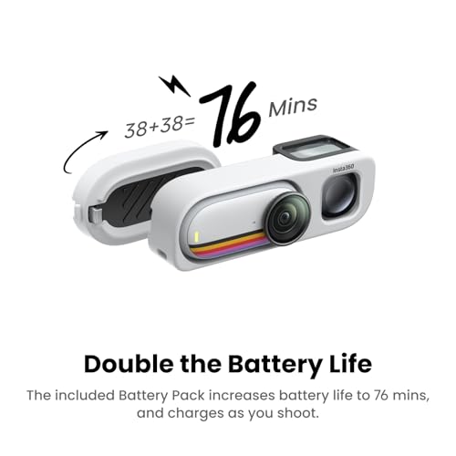Image of Insta360 GO 3S Retro Bundle Special Edition 64GB White - Small 4K Vlogging Camera, Hands-Free POV Cam, Retro Filters, 4K30fps, Extra Bttery, Lightweight Wearable Vlog Camera for Street & Daily Shots