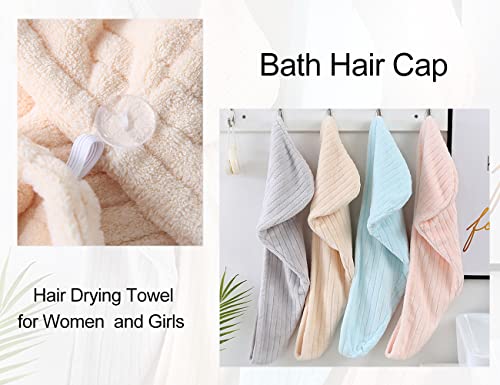 SYMGILA Toalha de cabelo de microfibra envoltório, turbantes de cabelo para cabelos molhados, toalha