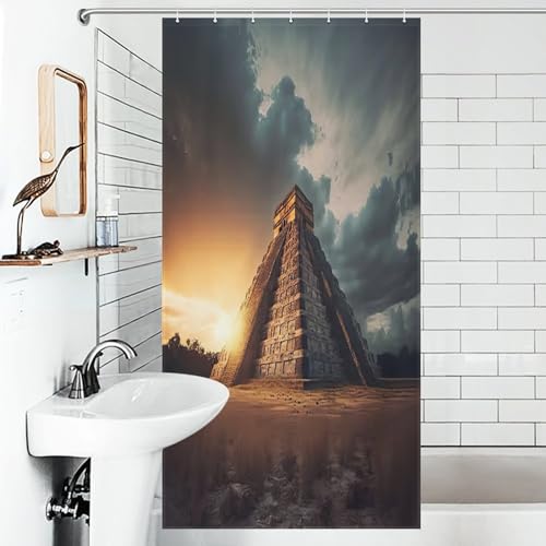 Rideau de bain en tissu polyester Chichen Itza finitions luxe - 6