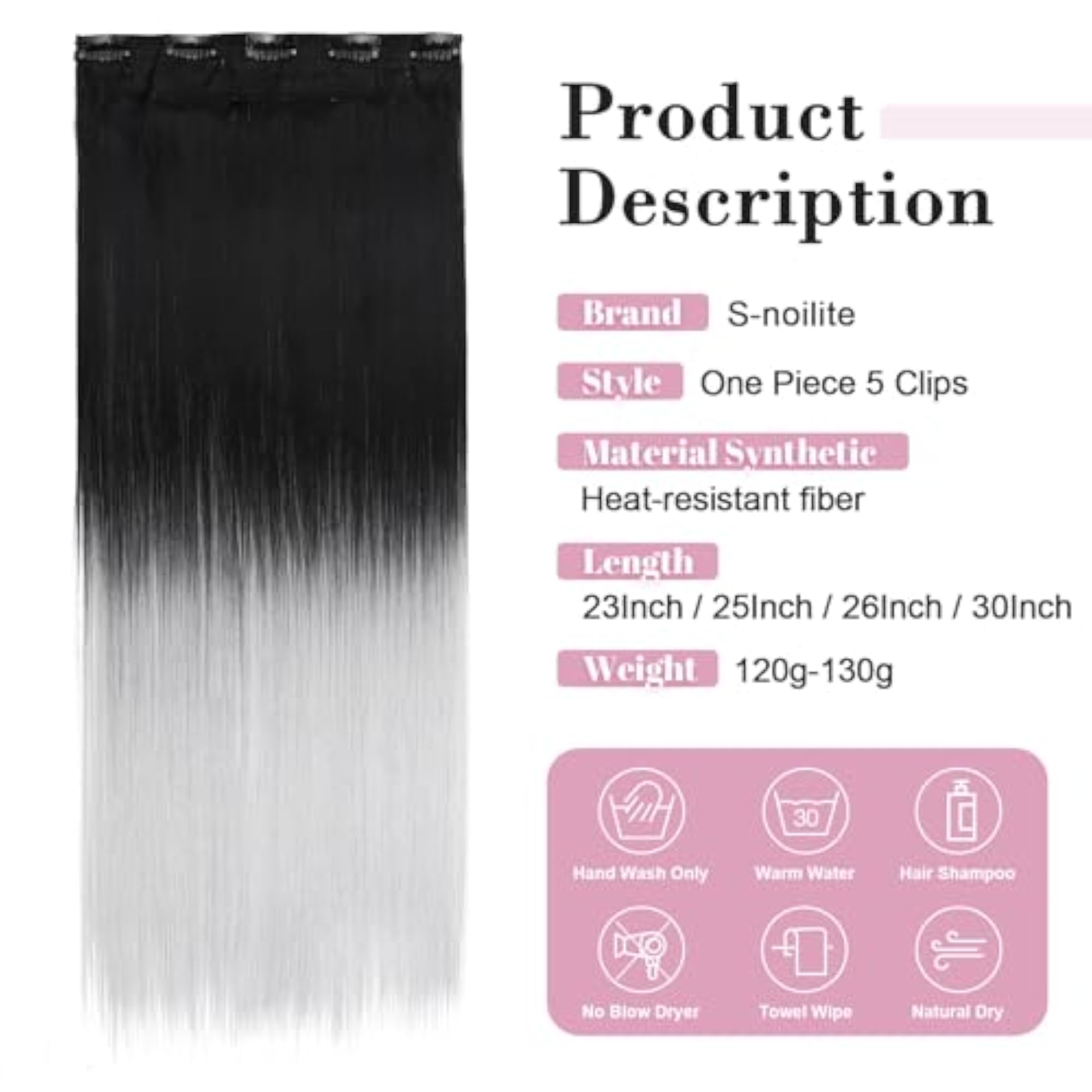 Dip Dye Clip-in Hair Extensions, Ombre Style