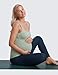 CRZ YOGA Butterluxe Maternity Square Neck Tank Tops - Ruched Sleeveless Womens Pregnancy Yoga Tee Shirt with Built in Bra Green Palm Court Medium