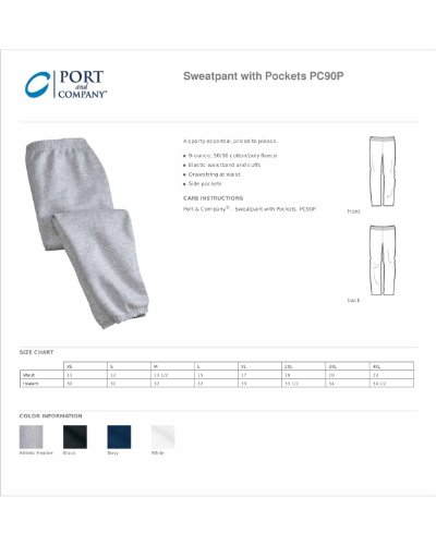 Image of Port & Company Fleece Sweatpant with Pockets (PC90P)