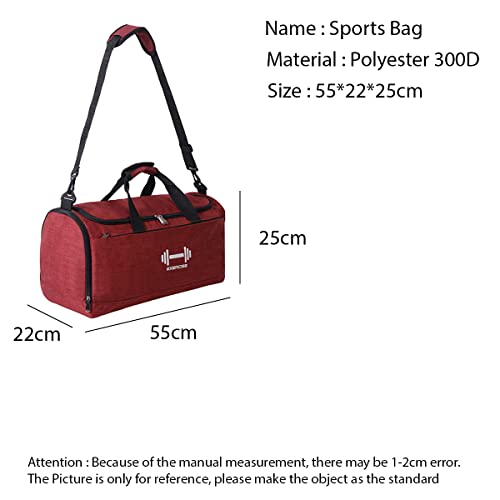 Image of Aavjo Unisex Sports Gym, Yoga, Swimming, Tennis Bag Travel Duffle Bag with Wet Pocket Shoes Compartment for Men Women (Red)