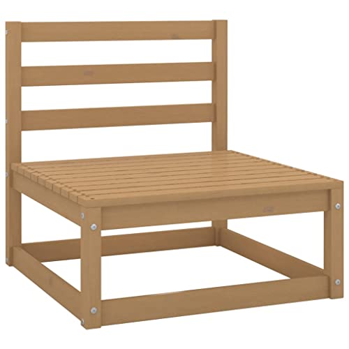 Canapé de jardin 3 places en pin massif marron miel modulaire
