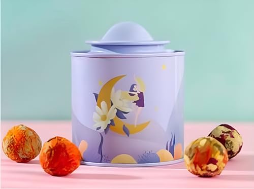 Bolas de Té Flor Violeta – Pack 10 Infusiones Premium | Té que Florece al Infusionar | Lata Decorativa Mística | Regalo Aromático y Visual