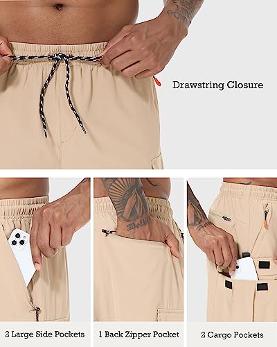 Image of Men's Cargo Shorts Quick Dry Lightweight Stretch Hiking Shorts for Men with 5 Pockets No Lining