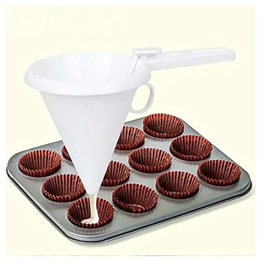 WEDF Pancake Cupcake Batter Dispenser Tool DIY Convenient Chocolate Candy Batter Funnel Mold Kitchen and Home Cream Dispenser White