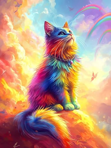 Diamond Painting chat nuages pour creer un atelier d activite manuelle adulte zen