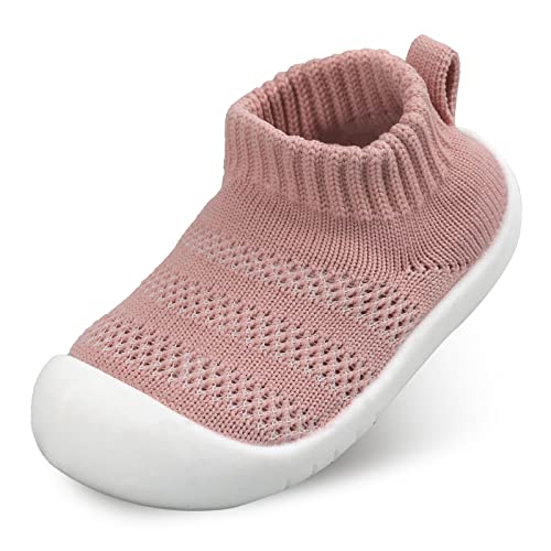 Sebellst Baby Girl Sneakers Toddler Infant First Walking Shoes Non-Skid Indoor Baby Sneakers Soft Sole Non Slip Cotton Mesh Breathable Lightweight Baby Shoes (Pink, 9-12 Months) #TOP10