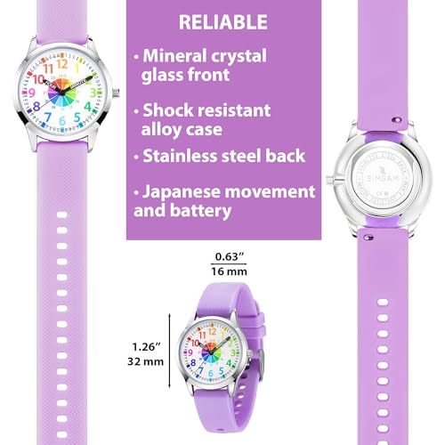 Kids Analog Watch, Learning Watch for Kids 8-12, Waterproof Time Teacher Watches for Boys Ages 5-7 6-8, Easy to Read Educational Girls Watches Ages 8-12, Great Gift Boys Girls Year 4-12 Old Waterproof4