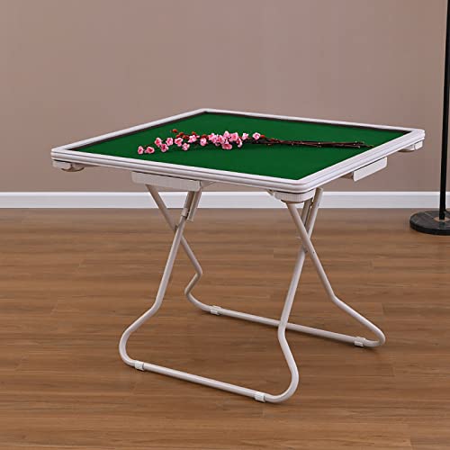 Tavolo pieghevole per carte con portabicchieri, tavolo da poker quadrato per 4 giocatori, piano in eucalipto, design salvaspazio per l'intrattenimento domestico