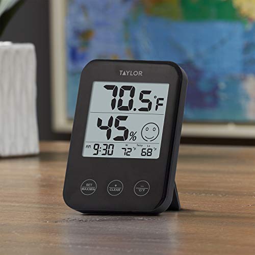 Taylor 1744Bk Indoor Comfort Station Digital Thermometer And Hygrometer, Black #TOP4