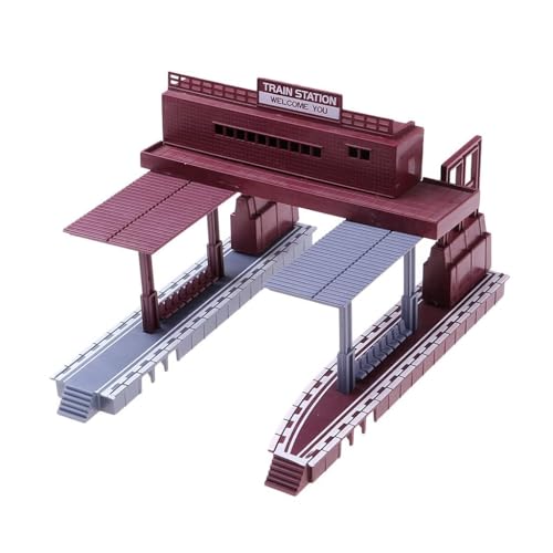 zalati Modello di Stazione Ferroviaria Modello di Stazione Ferroviaria con Piattaforma e Tenda 1:87 Layout di Simulazione Calibro HO per la Costruzione di Giocattoli