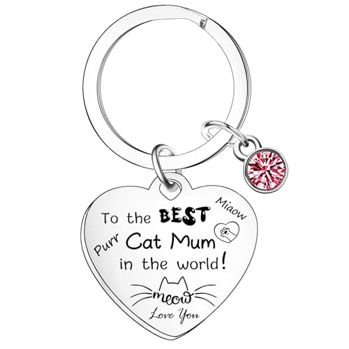 Nimteve Best Cat Mum Keyring Funny Cat Keyring Cat Gifts for Cat Lovers Gifts for Cat Mum Gifts Cat Ornaments for Cat Owner Gifts Crazy Cat Lady Gifts Mother's Day Gifts for Cat Mum Birthday Gifts