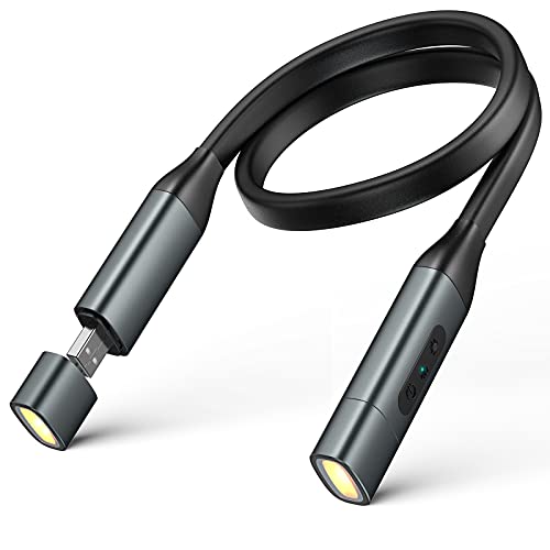 YKZ Wiederaufladbare Halsbuchleuchte, LED-Leselampen für Bücher im Bett bei Nacht, Freisprechen...