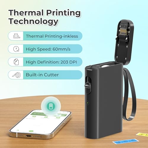 Image of Nelko Label Maker Machine with Tape, P21 Bluetooth Label Printer, Wireless Mini Label Makers with Multiple Templates for School Office Home, Black