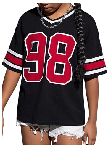 Amazon.com: SOLY HUX Girl's Number Graphic Tees Y2k Jersey Shirts