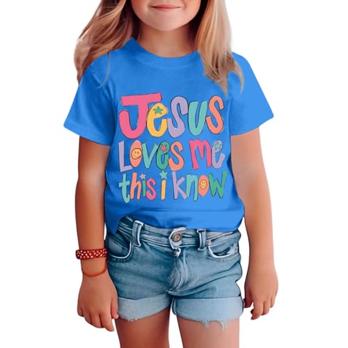 Image of BINTEHGS Jesus Shirts for Kids Christian Graphic Tees for Girls Religious God Tshirts Inspirational Bible Verse Cute T-Shirts