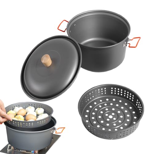 Casserole de camping anti-déformation et poêle grand volume pour cuire en plein air