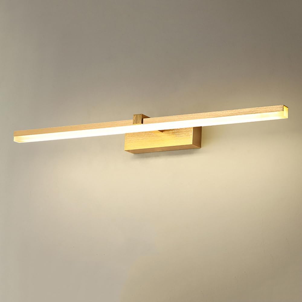 SEMANHUA Gold LED Bathroom Wall Sconce - Minimalist Vanity Mirror Lighting Fixture 3-Color Modes(41CM)