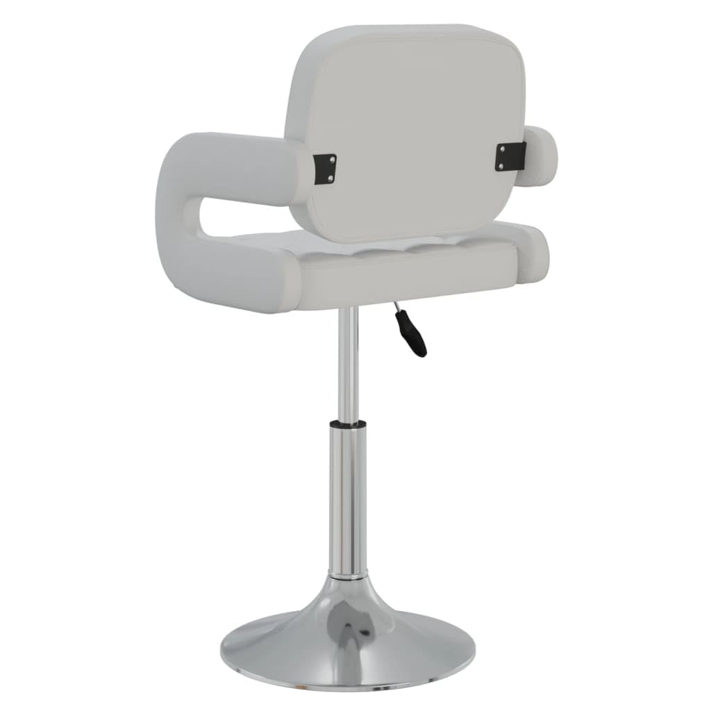 Lot de 2 chaises de salle à manger pivotantes blanches - Chaises pivotantes réglables en hauteur en cuir synthétique - Chaises de cuisine modernes rembourrées pour salle à manger et salon
