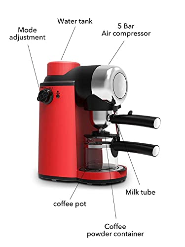 SHKUU Kaffeemaschine 800W Halbautomatisches Espressomaschinenpaket für Kaffee und kleine Kaffeekanne mit… – Bild 3