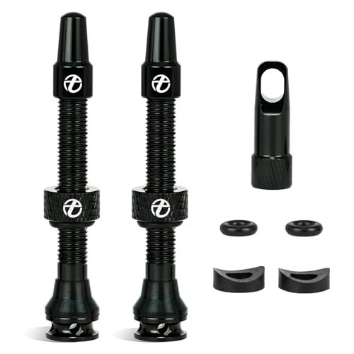 Thinvik Valve Presta Amélioré 65mm pour Pneus Tubeless – Kit Super Léger avec Capuchon et Outil de Démontage (Couleurs et Tailles Variées – Paire)...