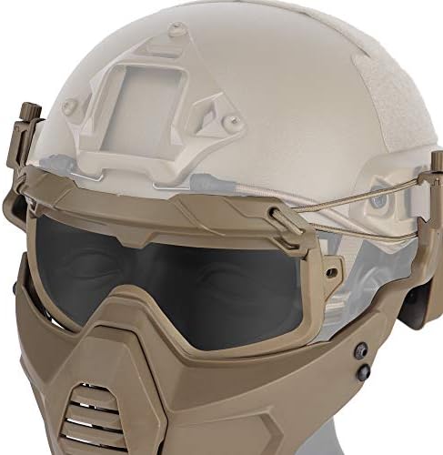 OAREA FAST Helmet Protective Riding Goggles Glasses With Removable Face Mask Fits for Airsoft Paintball Halloween Party