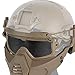 Detachable Full Face Tactical Military Mask and Goggles Set Attach to Helmet for Army Airsoft Paintball Skiing