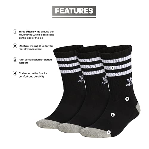 adidas Originals Men's Mixed Graphics Cushioned Crew Socks (3-Pair)2
