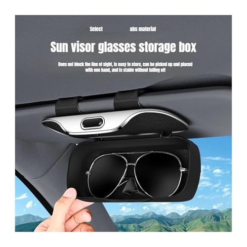 Étui à lunettes de voiture multifonction avec clip de fixation rigide - 2