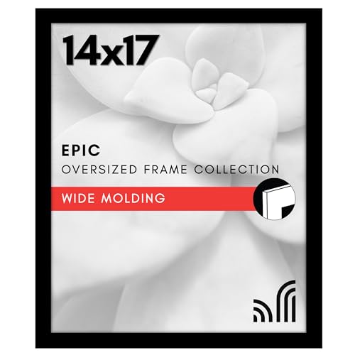 Americanflat 14x17 Picture Frame with Polished Plexiglass - Black Picture Frame - Wide Photo Frames Made of Engineered Wood for Vertical or Horizontal Wall Display - Epic Collection - Black