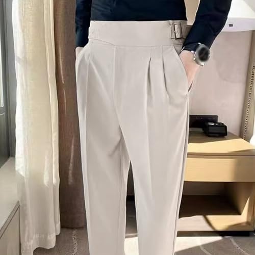 Slim Fit Dress Pants for Men Lightweight Business Casual Trousers with Elastic Waistband for Work and Formal Wear4