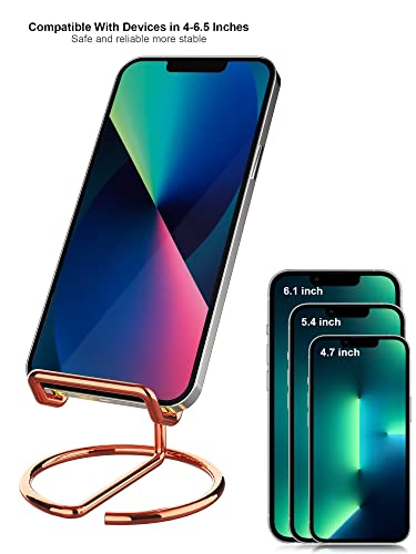 Xunicute Cell Phone Stand, Phone Stand For Desk, Office Portable Cute Cell Phone Holder, Compatible With All Mobile Phone, Iphone, Ipad, Switch, Tablet 4-6.5'' Desk Accessories (Rose Gold) #TOP4