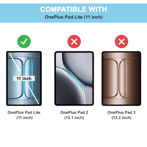 Image of CEDO Smart Case for OnePlus Pad Lite (11 in) Tri-Fold Flip Folio Cover | Pencil Holder | Auto Wake-Up /Sleep Mode | Multi View Angles Stand TPU Backcover (Black)