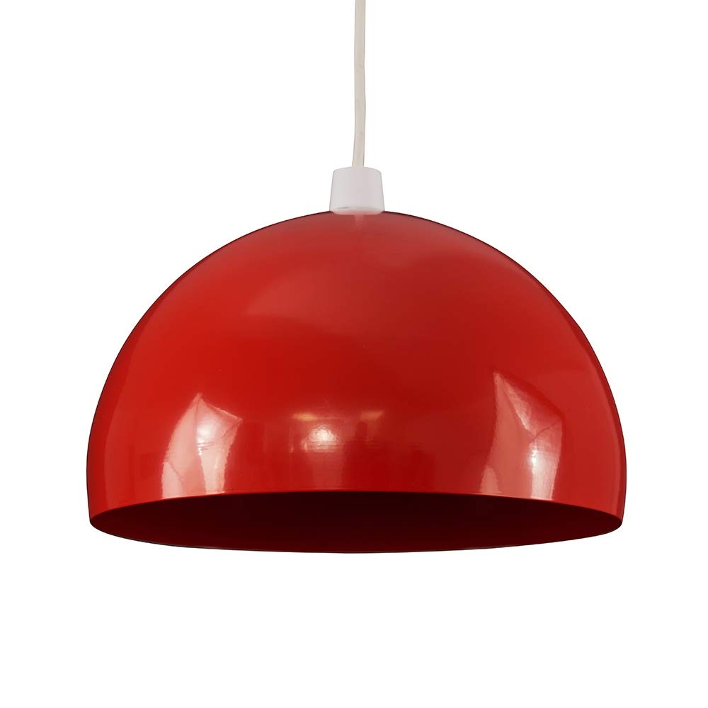 Buy Modern Gloss Red Metal Dome Pendant 