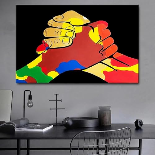 Toile abstraite graffitis et main grand format 50x70cm sans cadre - 2