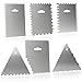 COM-FOUR® Set raschietto per torte da 6 pezzi - spatola per dolci in alluminio - strumento per decorare torte e dolci con 23 motivi (6 parti - spatola)